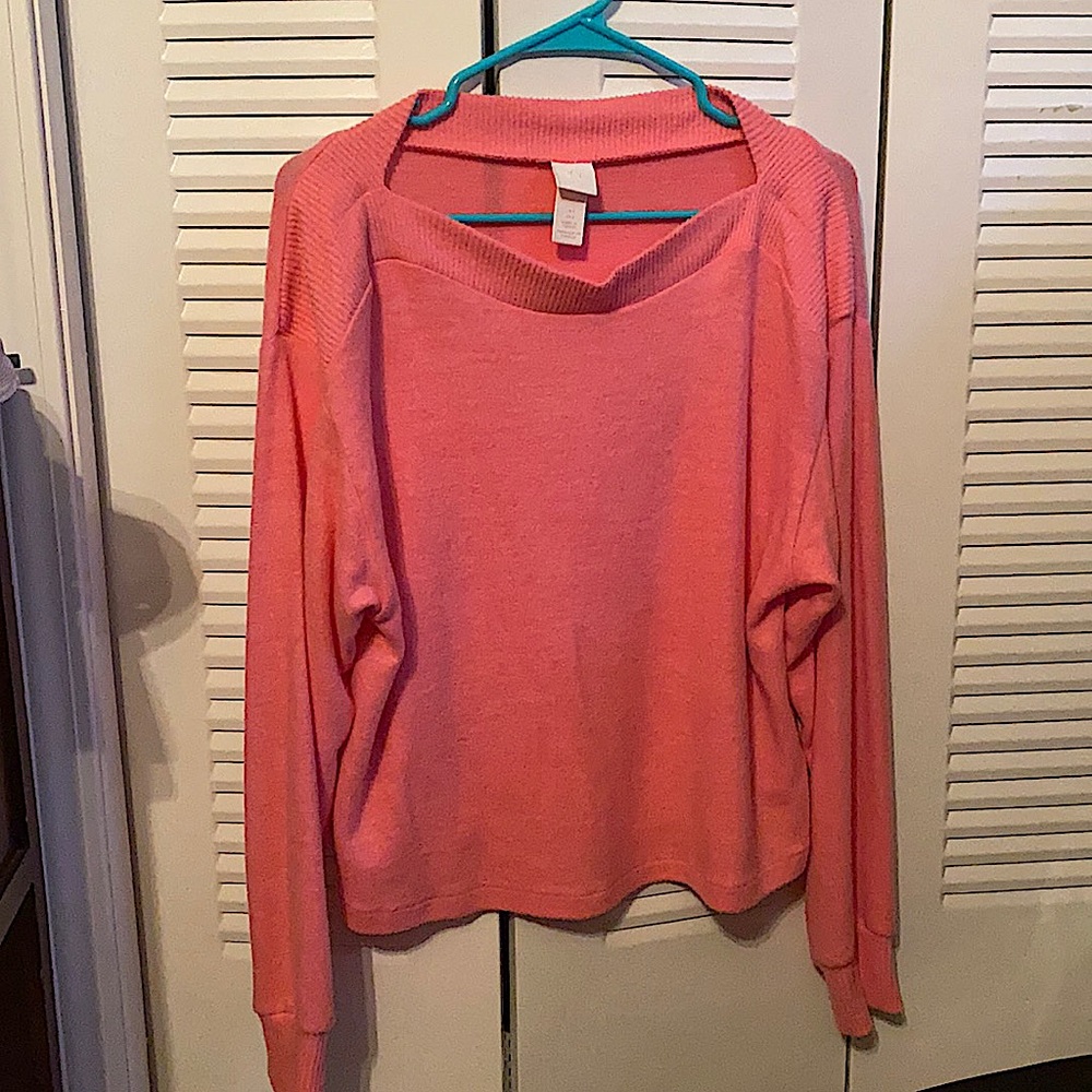 H&M pink off the shoulder sweater